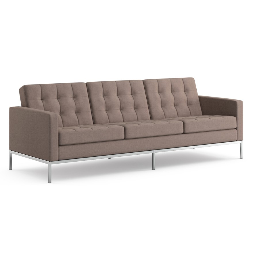 This Knoll couch leverages a spare, geometric profile and narrow legs to express the minimal design approach.