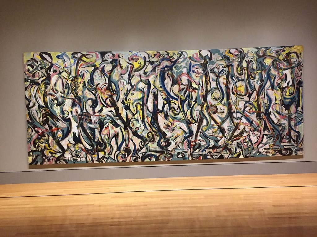 Jackson Pollock’s Mural certainly conveys energy. Photo courtesy of Soulbust and Wikimedia Commons. 