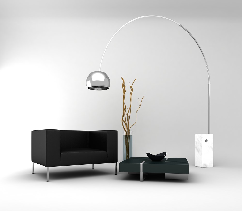 The arc lamp provides abundant light, but dramatic visual appeal and a sense of spaciousness as well.
